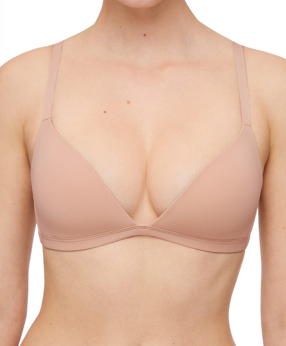 Oysho Polyamide Low-cut Triangle Bra Beige | LRNC95132