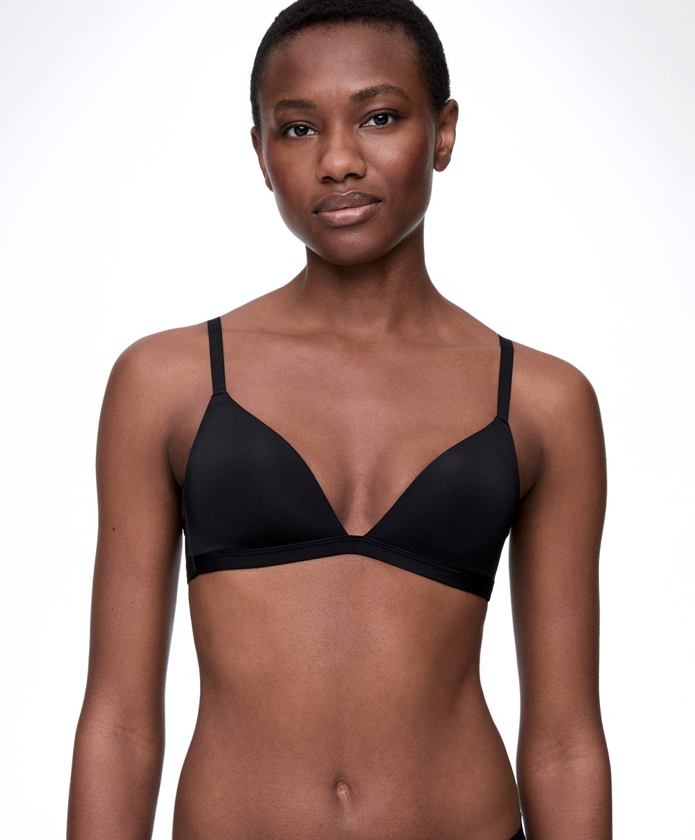 Oysho Polyamide Low-cut Triangle Bra Svarte | EOFB62871