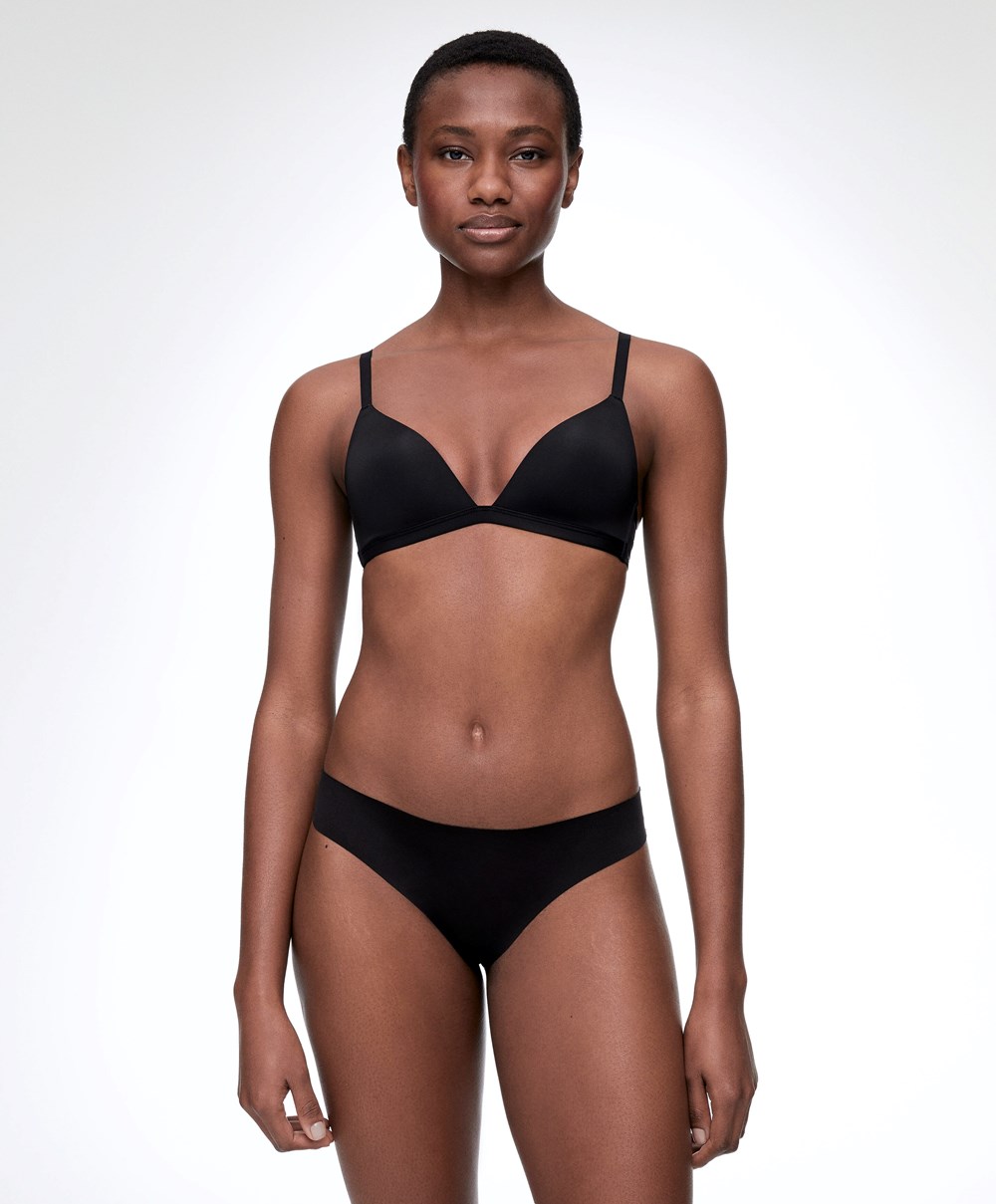 Oysho Polyamide Low-cut Triangle Bra Svarte | EOFB62871