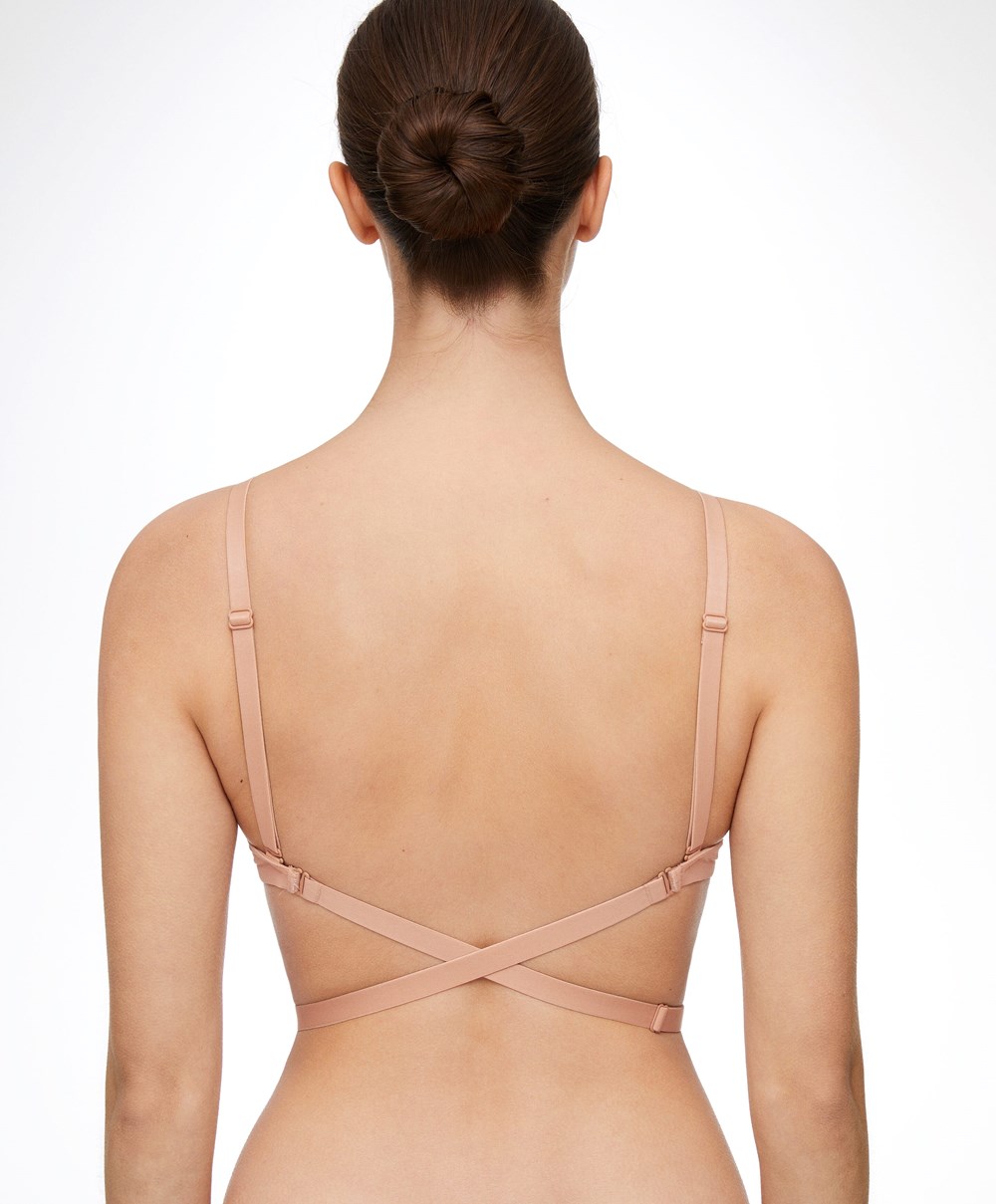 Oysho Polyamide Multiway Classic Bra Beige | EHIO96507