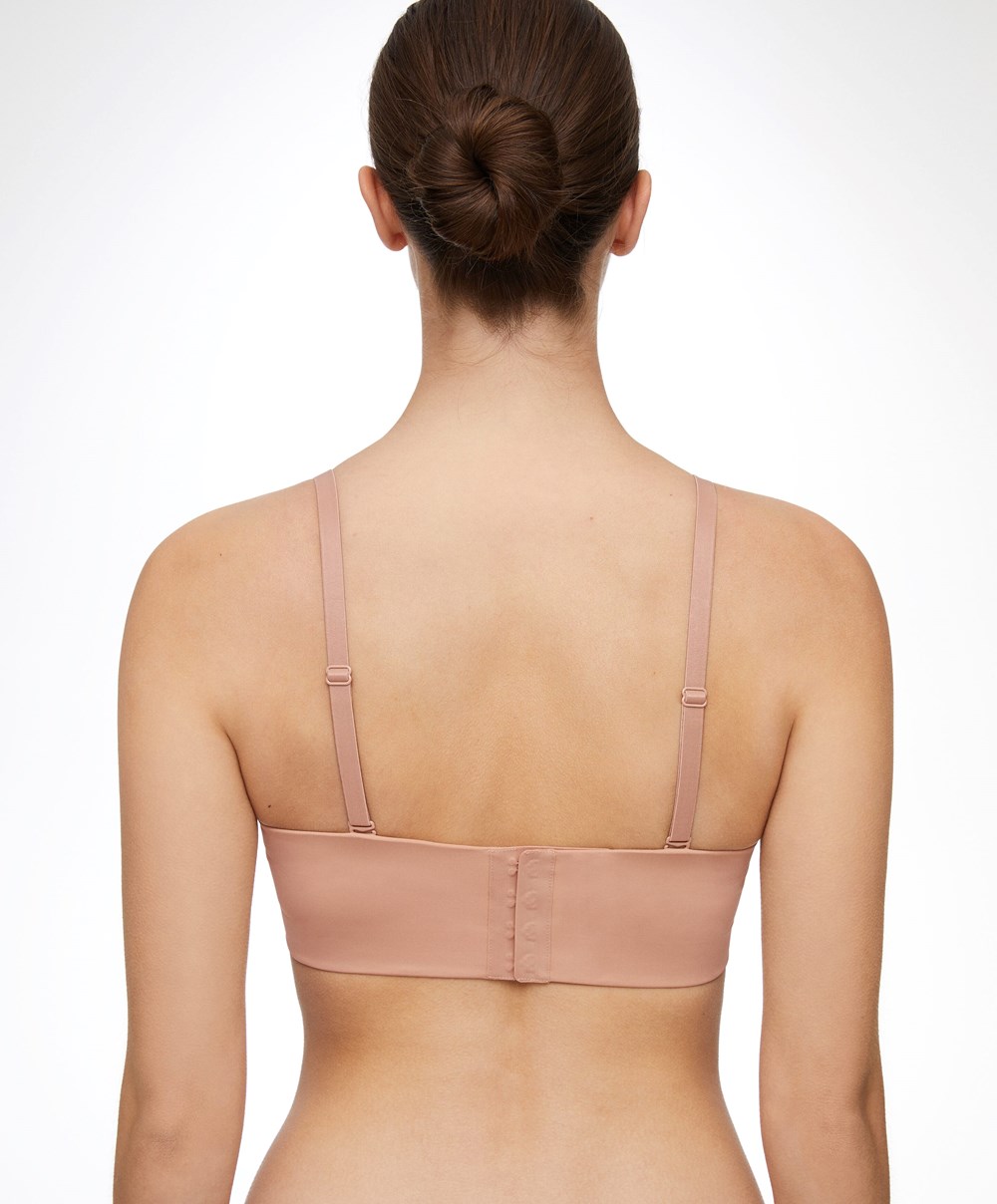 Oysho Polyamide Push-up Bandeau Bra Beige | EWOM39201