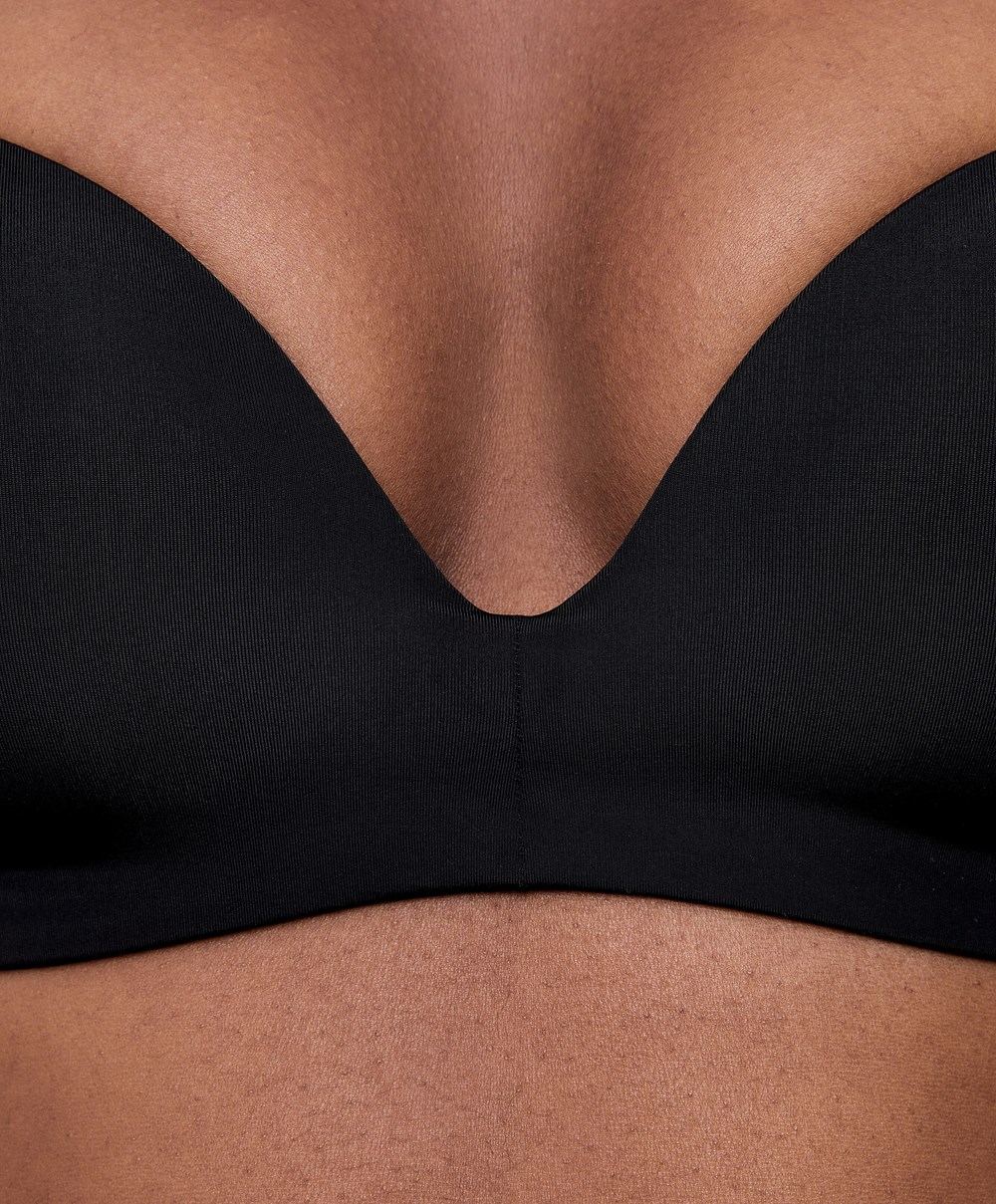 Oysho Polyamide Push-up Bandeau Bra Svarte | YBEA61037