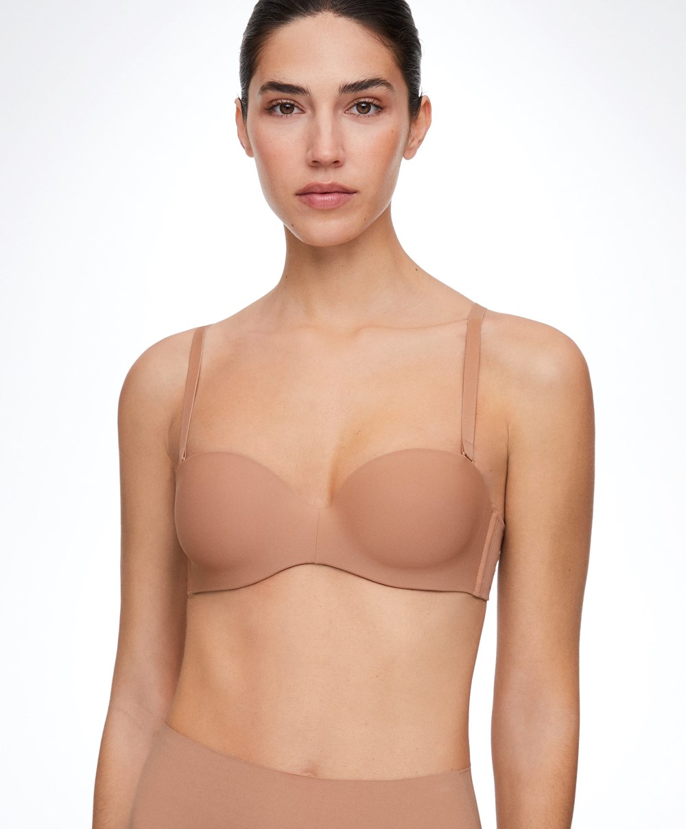 Oysho Polyamide Push-up Bra With Removable Straps Tan | AZEF71980