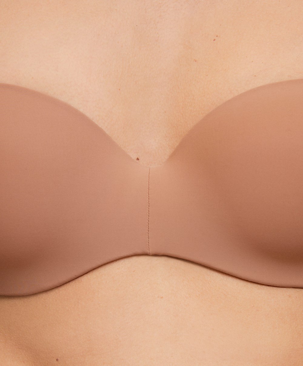 Oysho Polyamide Push-up Bra With Removable Straps Tan | AZEF71980