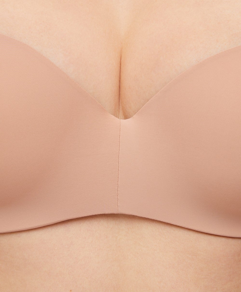 Oysho Polyamide Push-up Bra With Removable Straps Beige | ZRQV58479