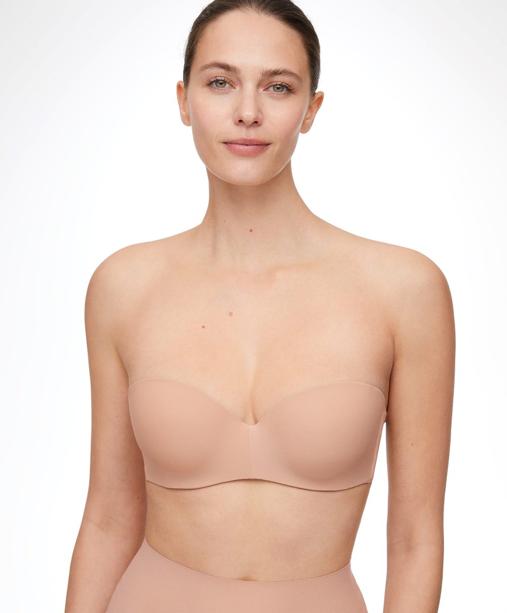 Oysho Polyamide Push-up Bra With Removable Straps Beige | ZRQV58479