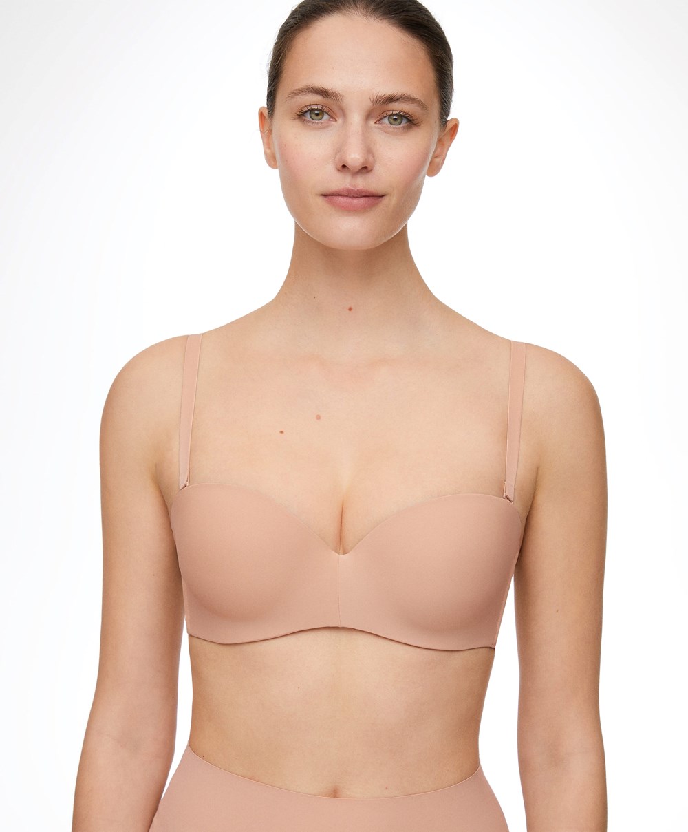 Oysho Polyamide Push-up Bra With Removable Straps Beige | ZRQV58479