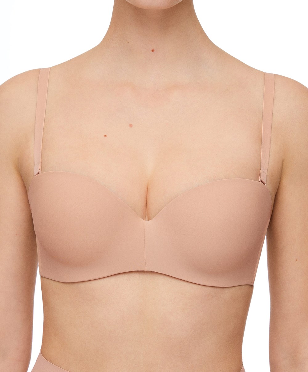 Oysho Polyamide Push-up Bra With Removable Straps Beige | ZRQV58479