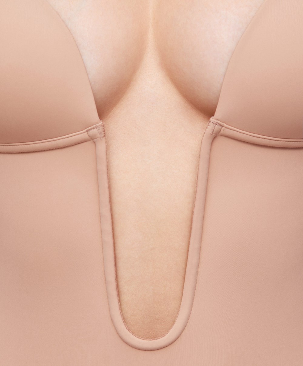 Oysho Polyamide U-neckline Strappy Body Beige | JHML48352