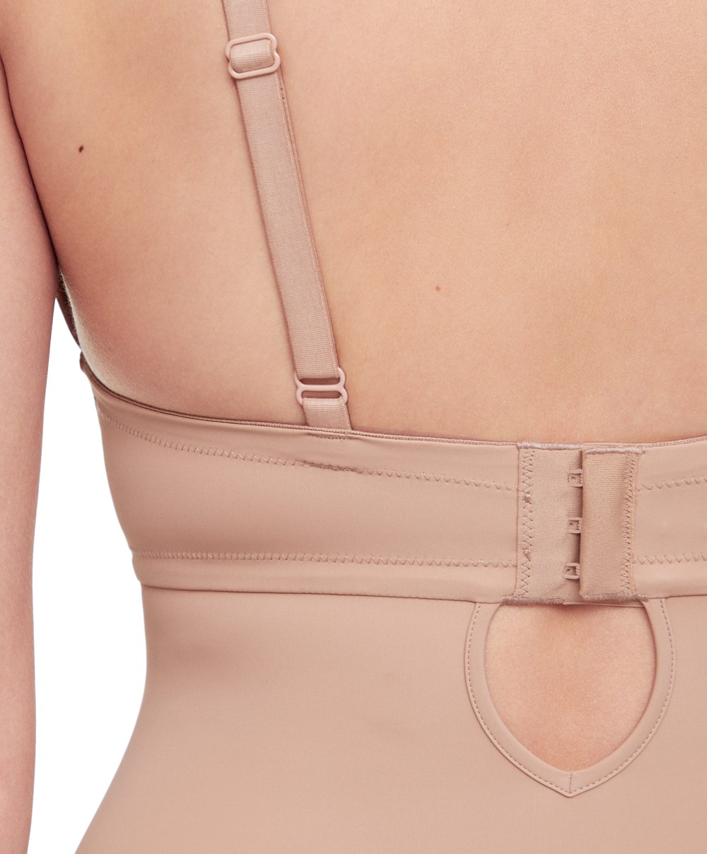 Oysho Polyamide U-neckline Strappy Body Beige | JHML48352