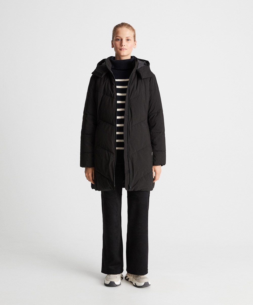 Oysho Primaloft® Coat Svarte | XGIC48732