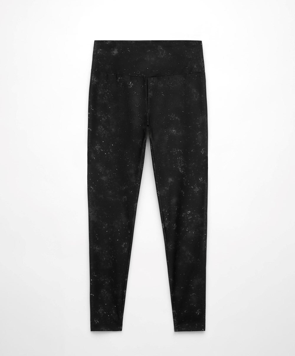 Oysho Print 65cm Ankle-length Leggings Svarte | WUIX04857