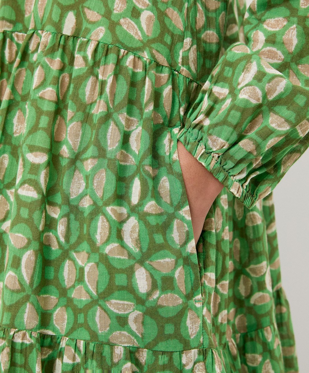 Oysho Printed 100% Bomull Tunic Kjoler Grønn | CZOM63154