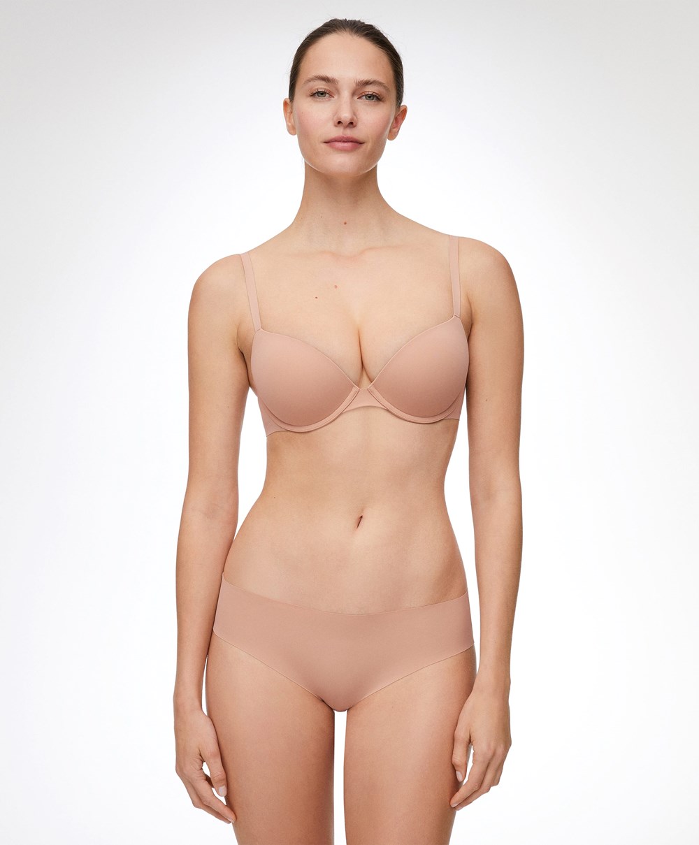 Oysho Push-up Classic Bra In Polyamide Beige | NBLW04529