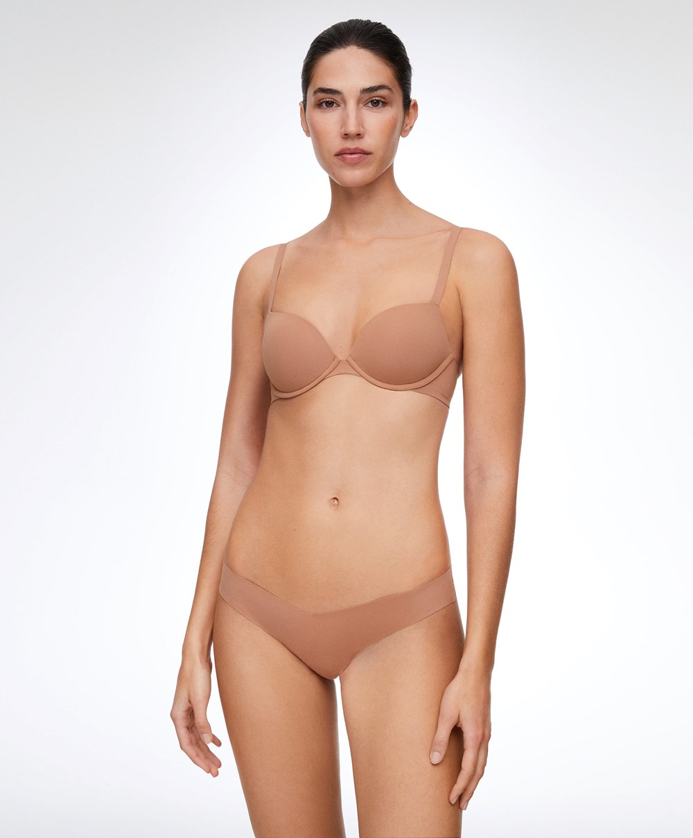 Oysho Push-up Classic Bra In Polyamide Tan | YXKQ52491