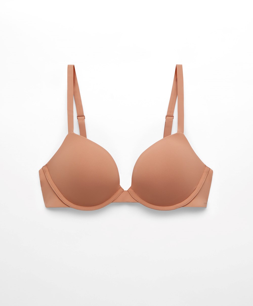 Oysho Push-up Classic Bra In Polyamide Tan | YXKQ52491