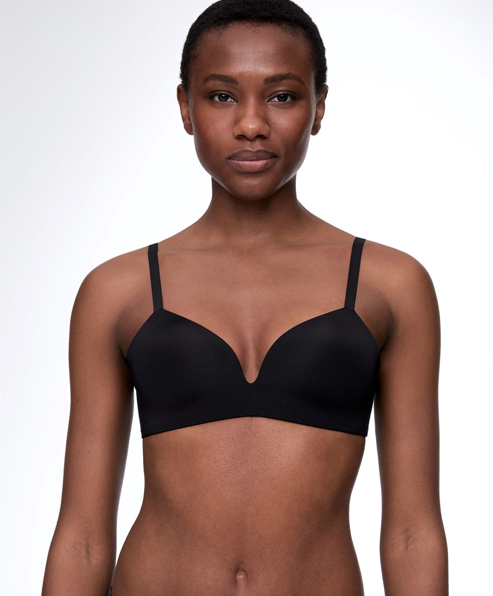 Oysho Push-up Polstret Triangle Polyamide Bra Svarte | KNXL50138