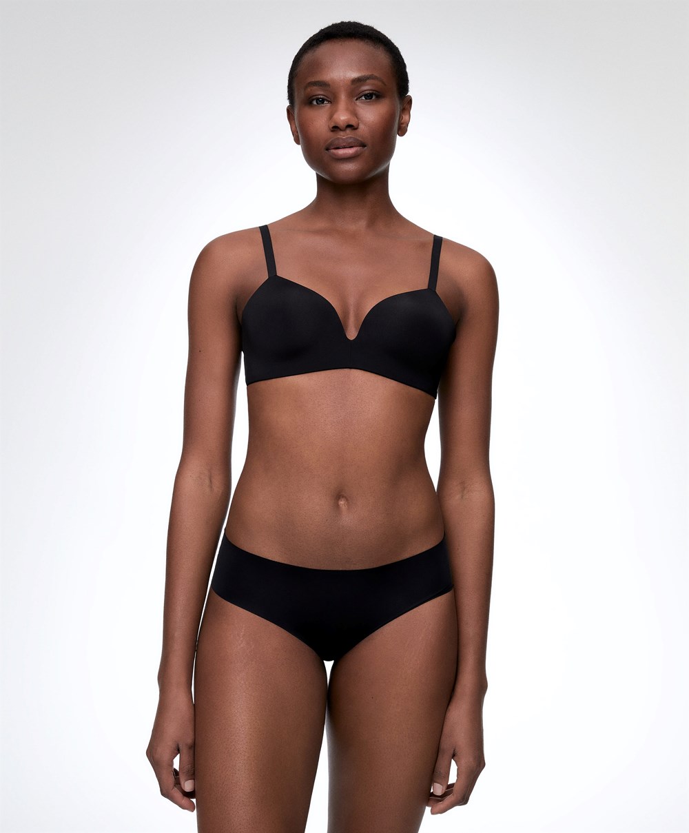 Oysho Push-up Polstret Triangle Polyamide Bra Svarte | KNXL50138