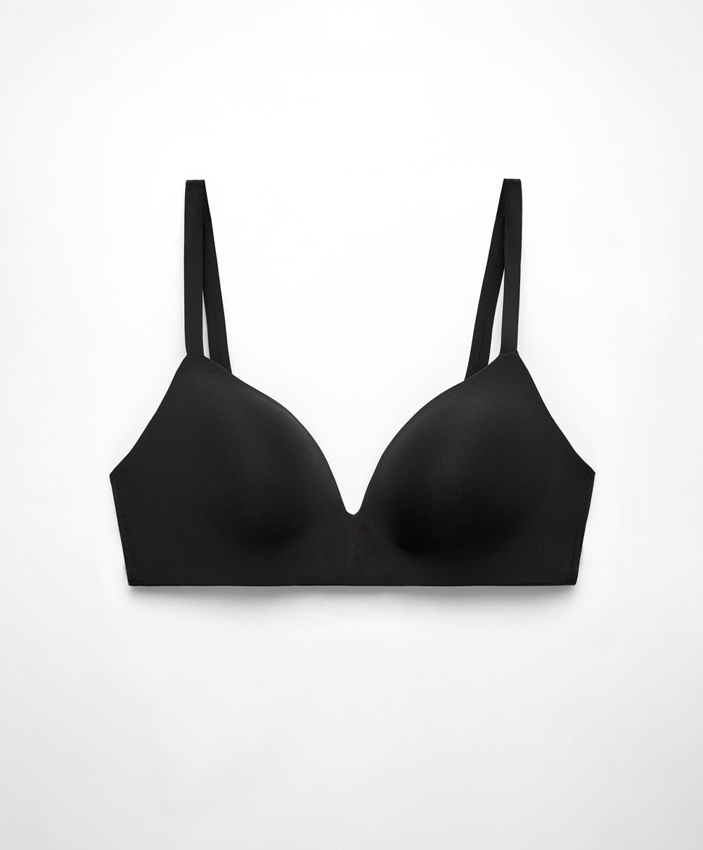 Oysho Push-up Polstret Triangle Polyamide Bra Svarte | KNXL50138