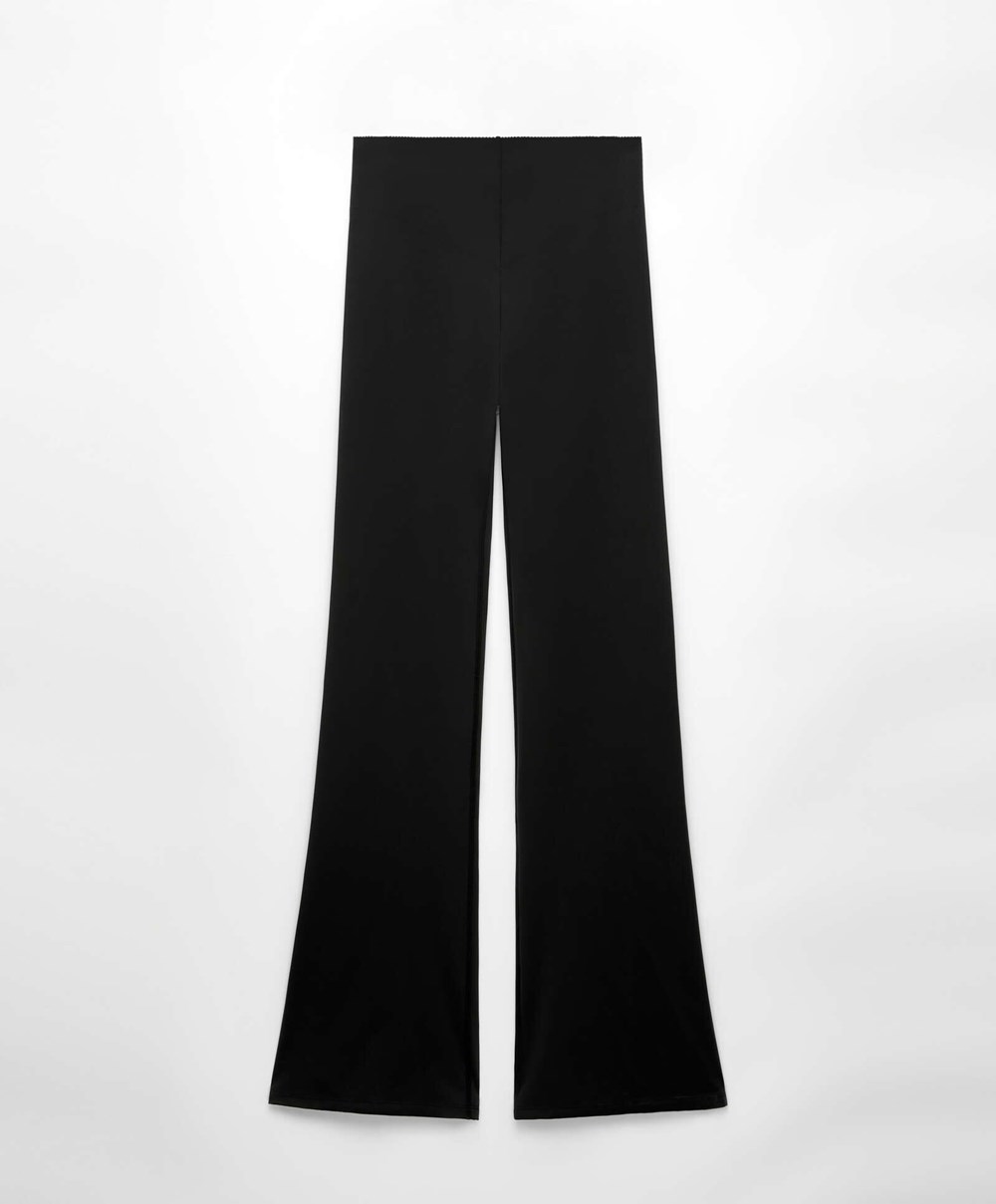 Oysho Raise Up Compressive Flare Trousers Svarte | HFPX07234