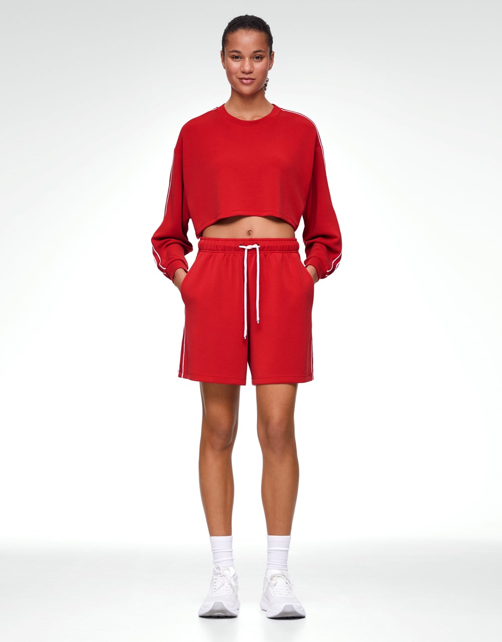 Oysho Red Modal Kort Total Look Rød | YRMG89354