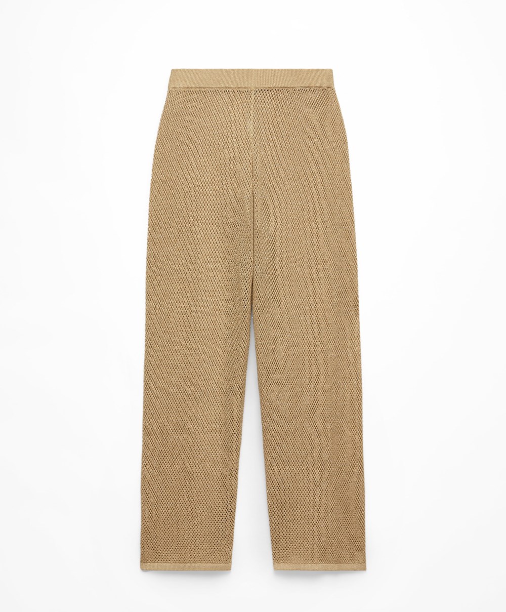 Oysho Rett Fit Knit Trousers Gull | AHFS79146