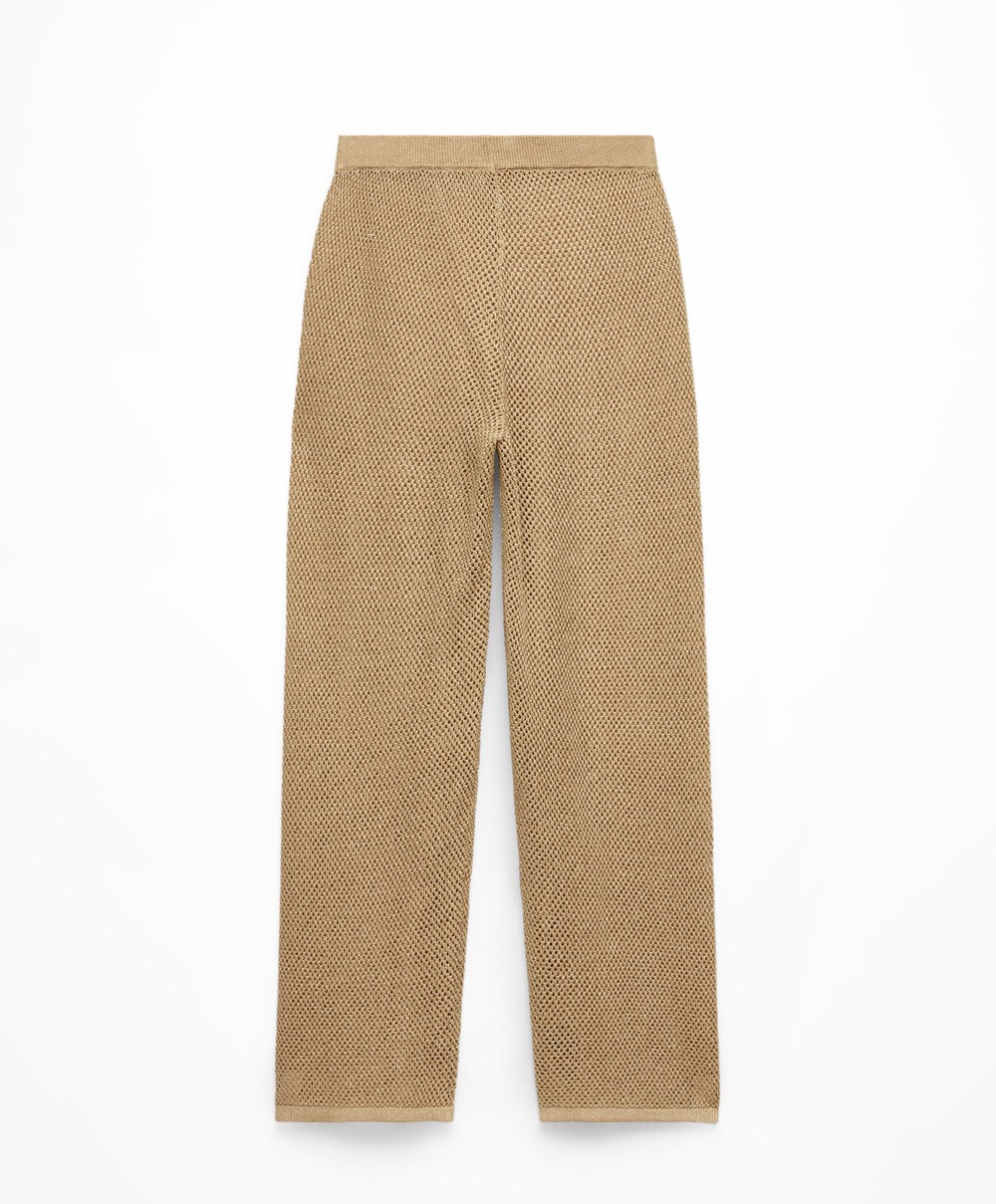 Oysho Rett Fit Knit Trousers Gull | AHFS79146