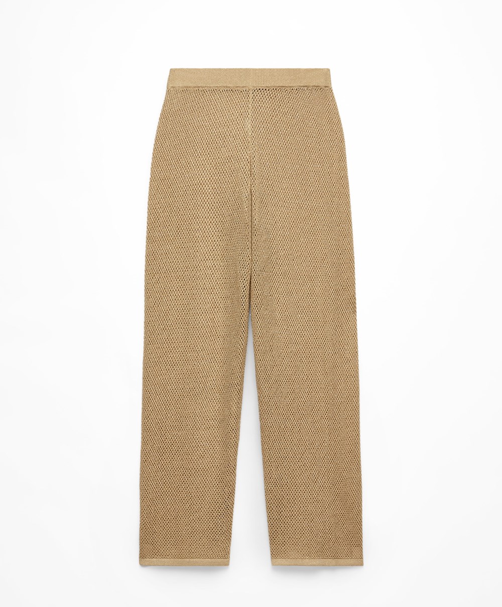 Oysho Rett Fit Knit Trousers Gull | NMUX07958