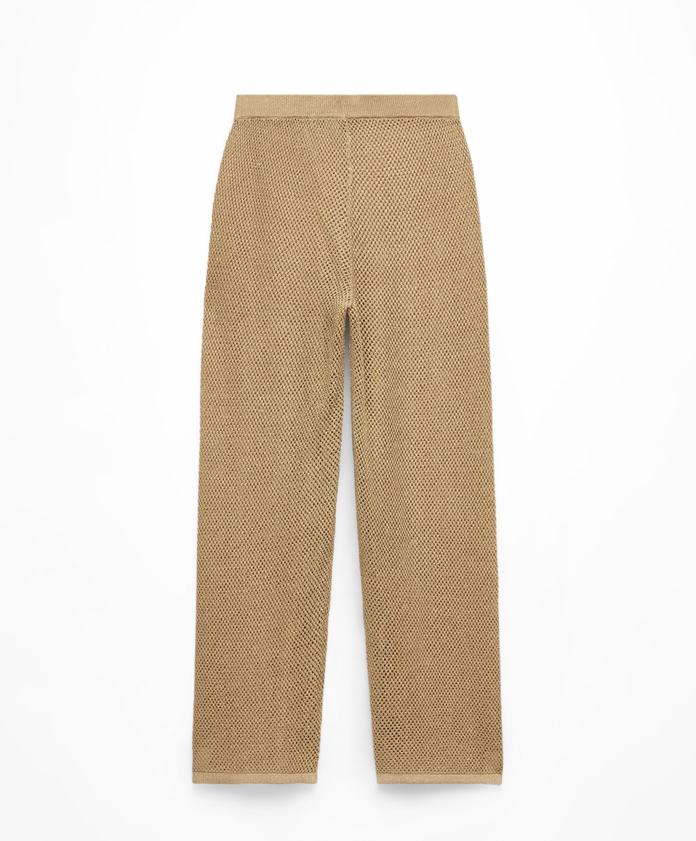 Oysho Rett Fit Knit Trousers Gull | NMUX07958