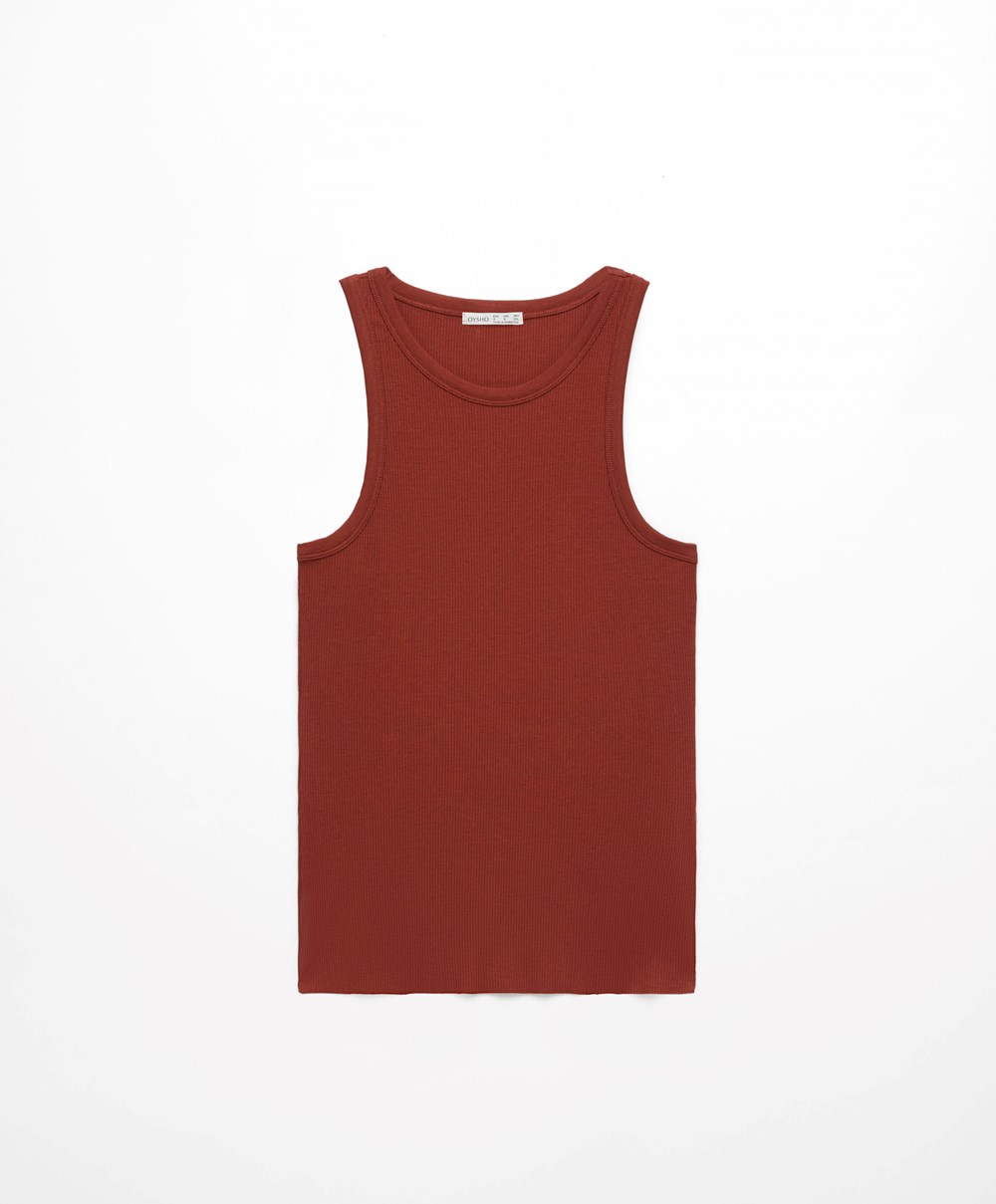 Oysho Ribbet Vest Top Brune | PSHR46538