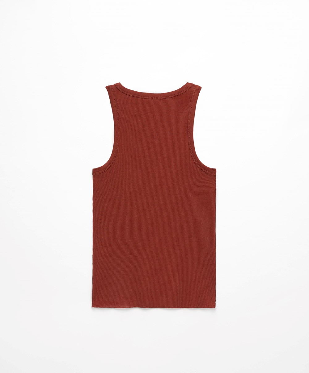 Oysho Ribbet Vest Top Brune | PSHR46538