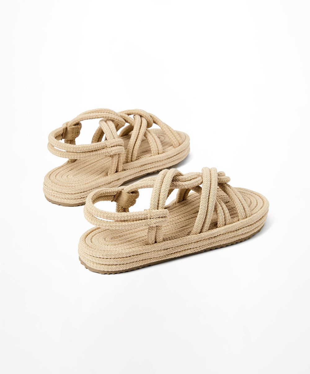 Oysho Rope Sandals Natural | BDNH16754