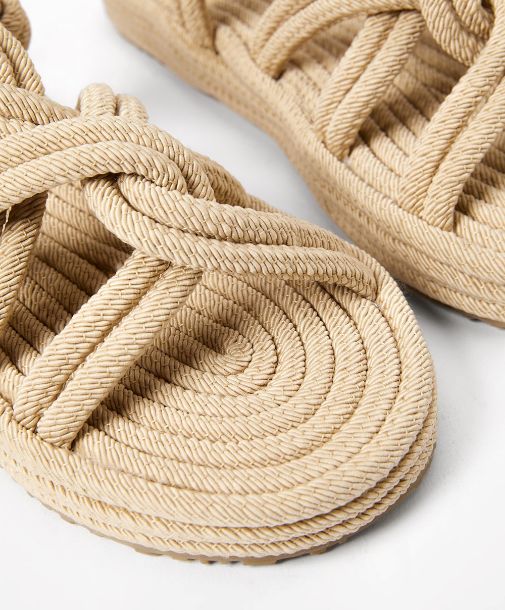 Oysho Rope Sandals Natural | BDNH16754