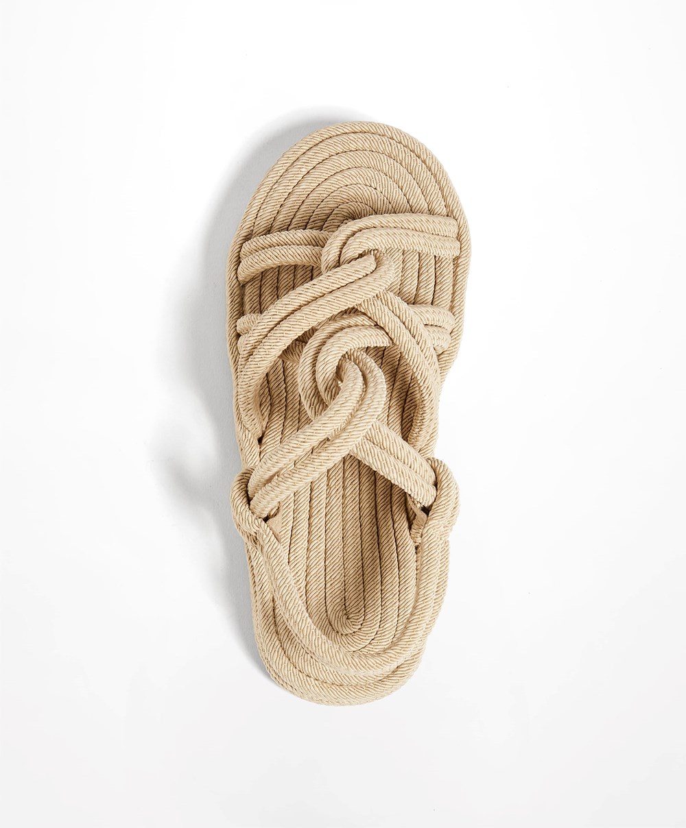 Oysho Rope Sandals Natural | BDNH16754