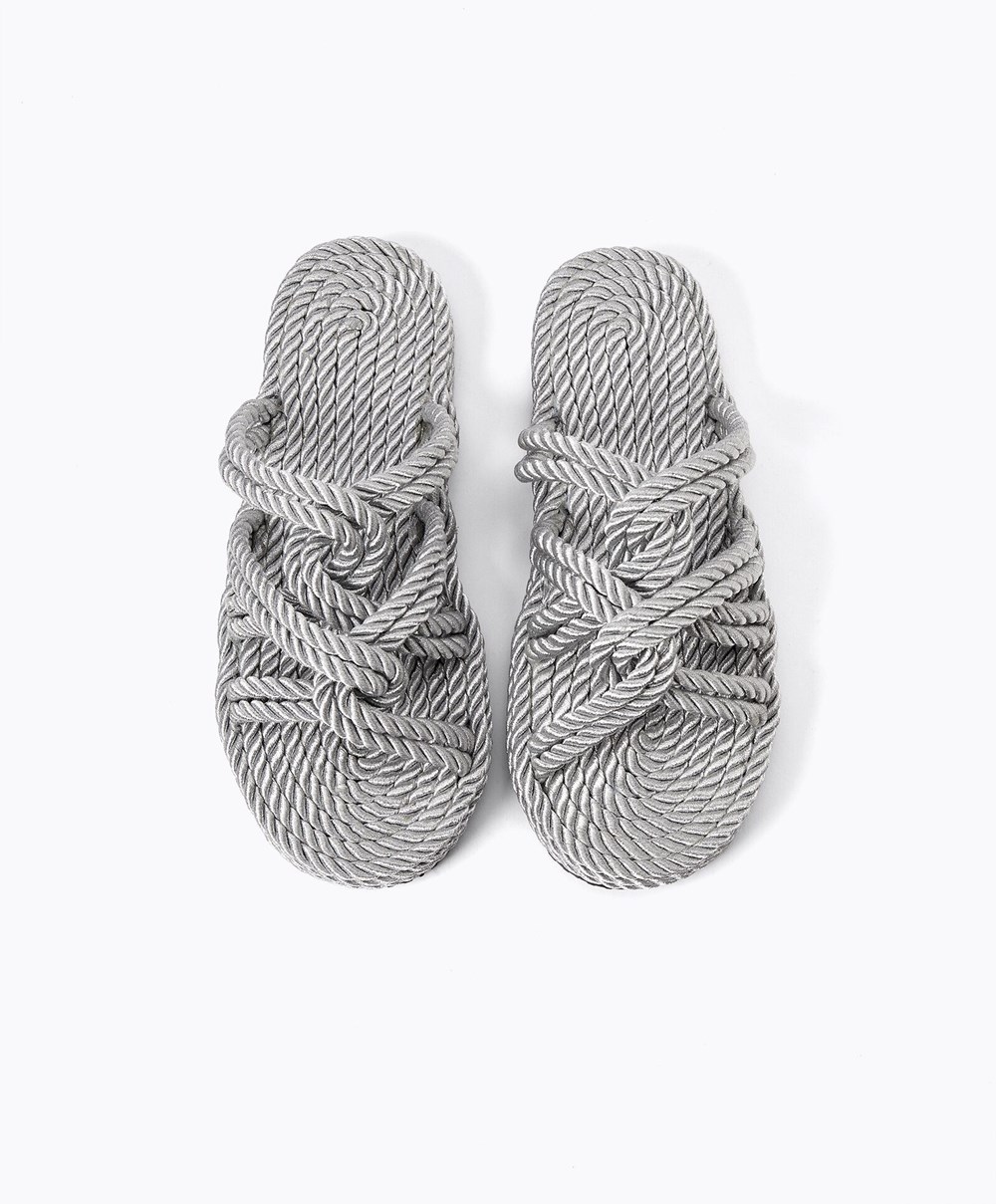 Oysho Rope Sandals Silvery | IBOS41853