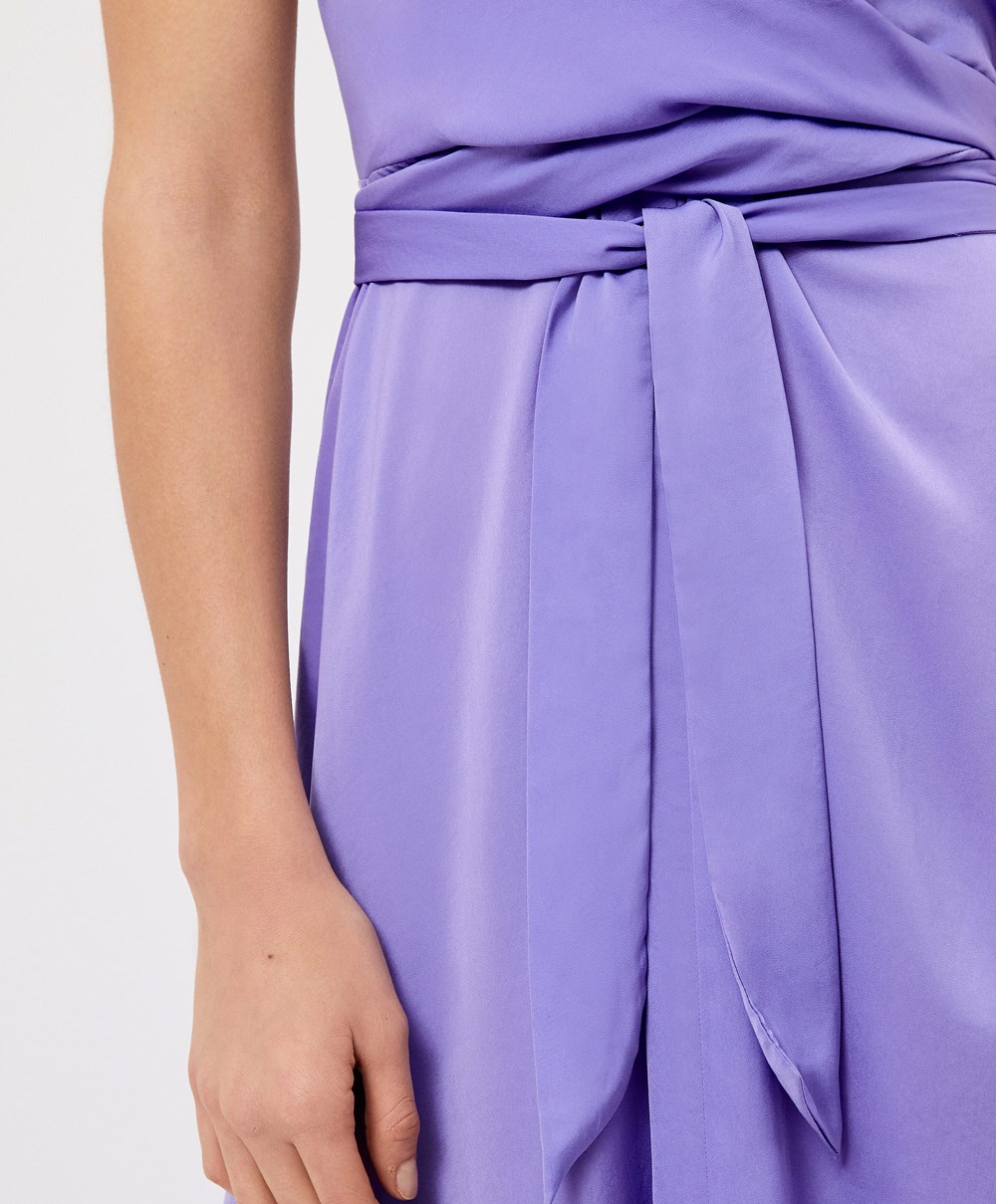 Oysho Satin Halterneck Long Kjoler Lilac | NKGM73098