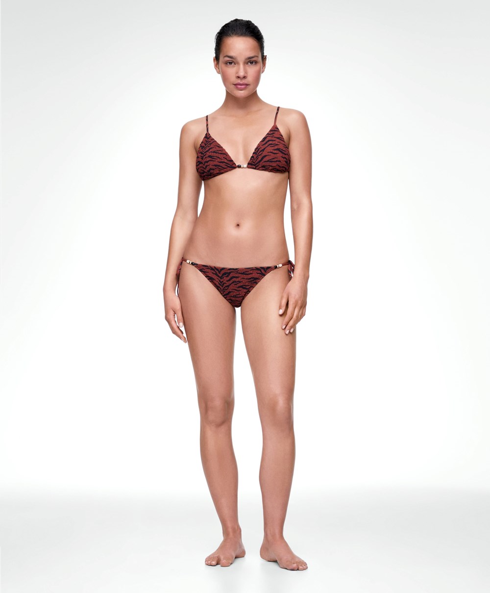 Oysho Smock Medium-coverage Bikini Briefs With Ties Oransje | REVD10674