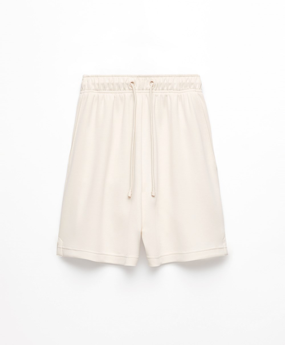 Oysho Soft Touch Modal Bermuda Shorts Stone | IZNL54920