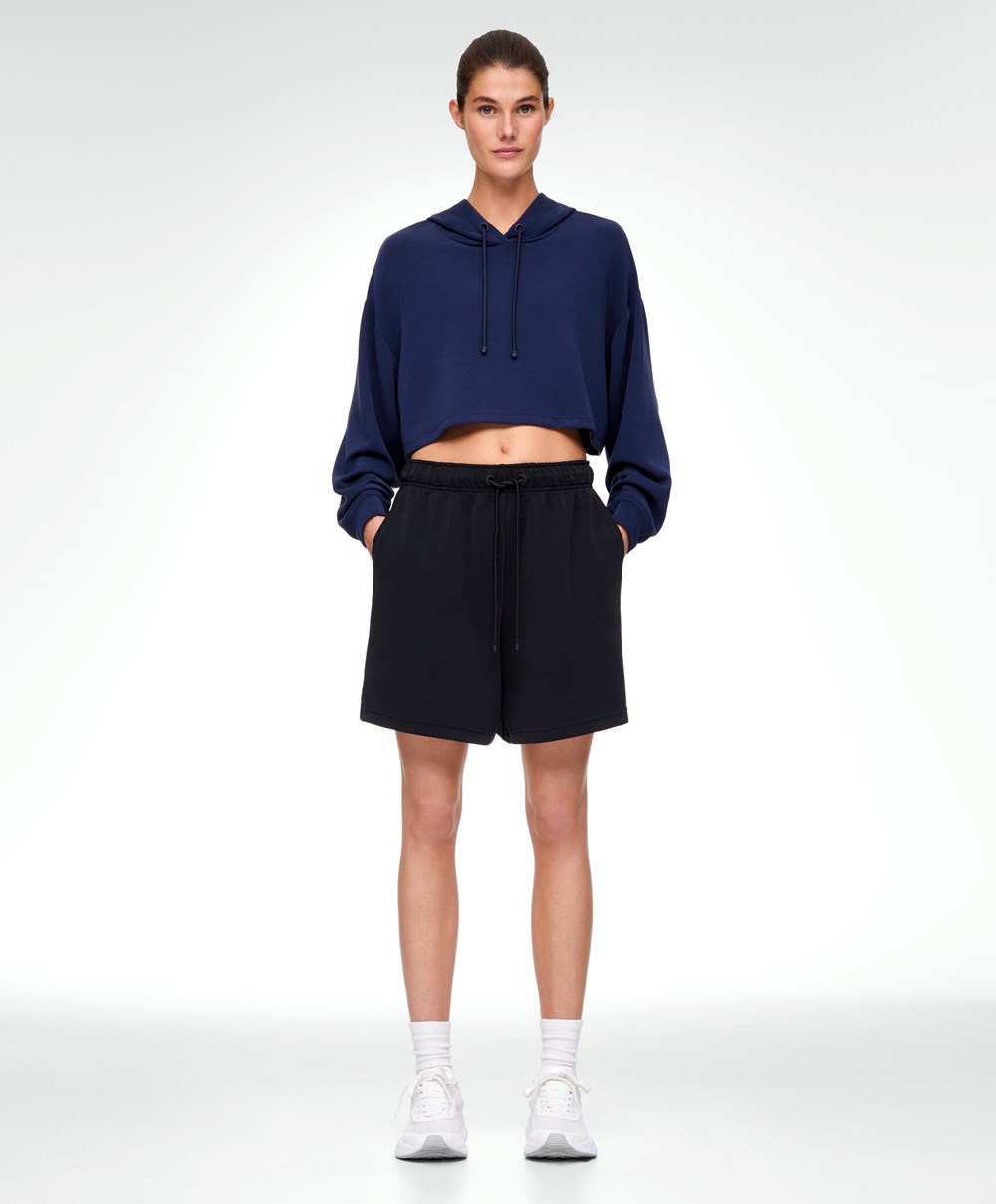 Oysho Soft Touch Modal Bermuda Shorts Svarte | DCOJ97416