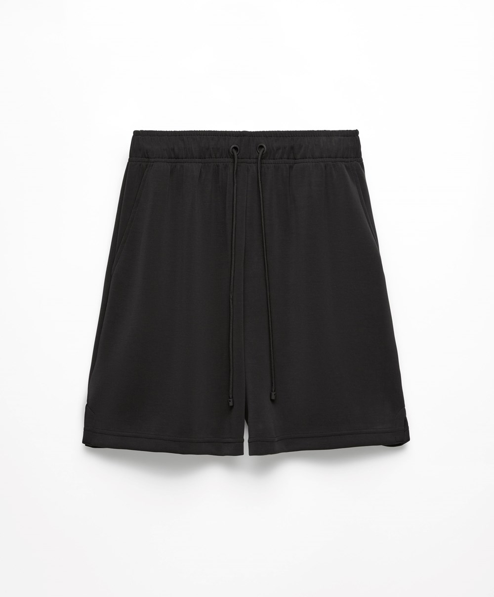 Oysho Soft Touch Modal Bermuda Shorts Svarte | DCOJ97416