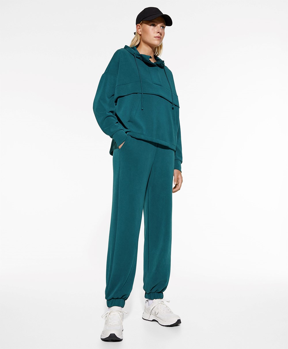 Oysho Soft Touch Modal Joggers Blå Grønn | BODX59783