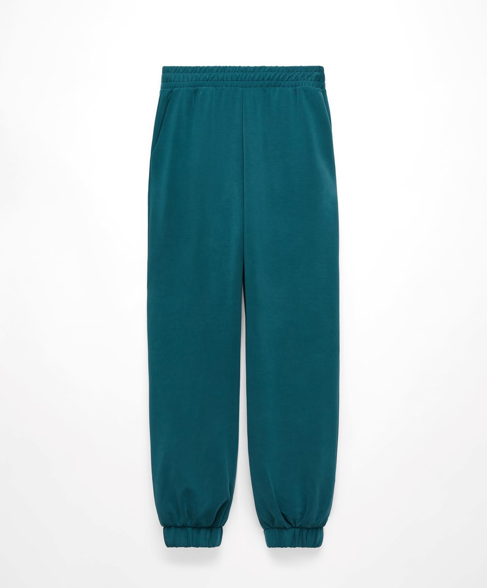 Oysho Soft Touch Modal Joggers Blå Grønn | BODX59783