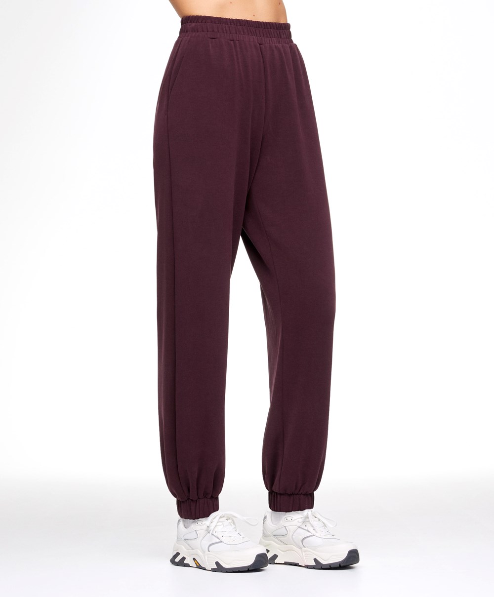 Oysho Soft Touch Modal Joggers Burgunder | MRQO97218