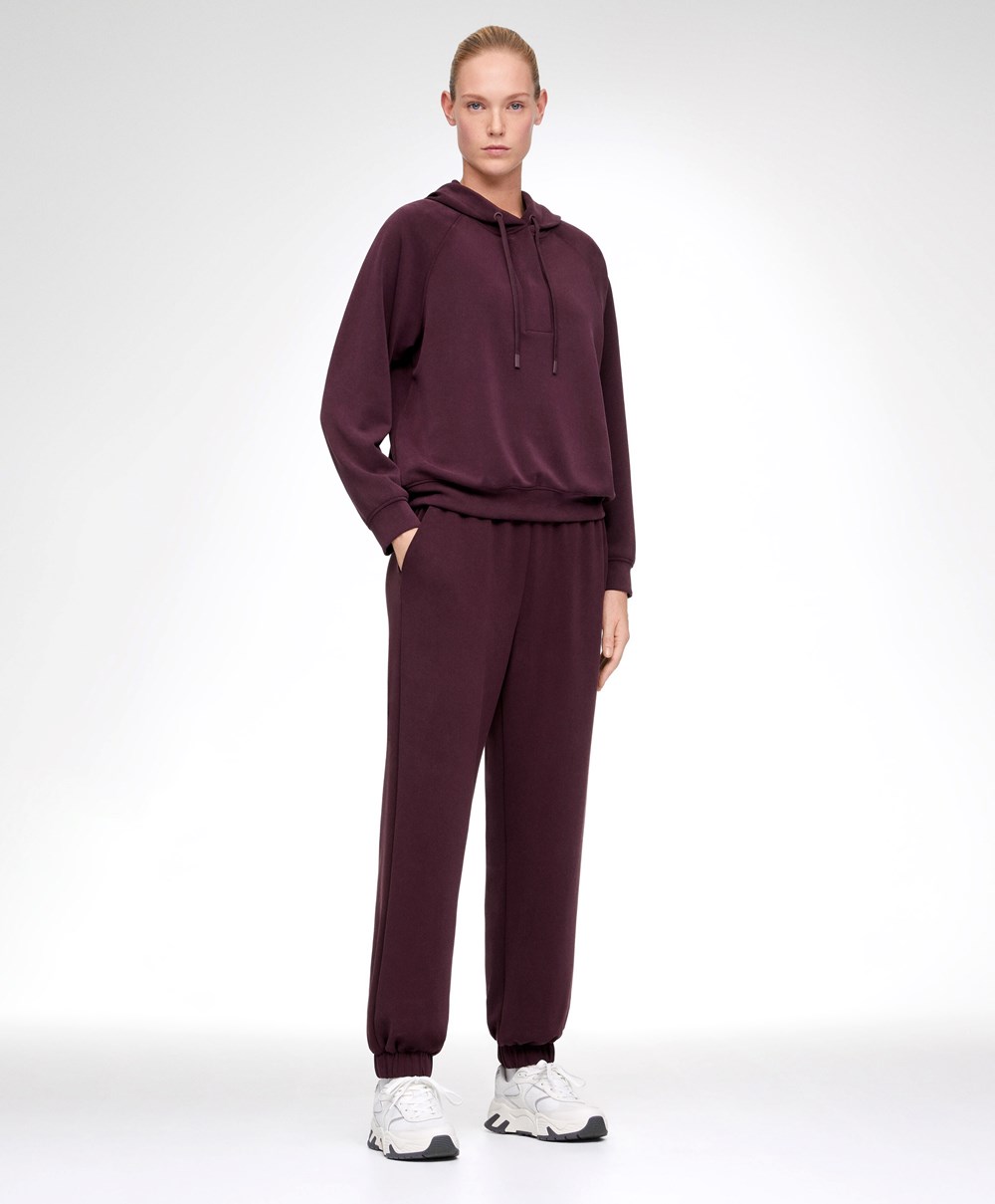 Oysho Soft Touch Modal Joggers Burgunder | MRQO97218