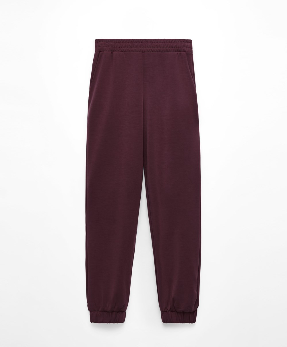 Oysho Soft Touch Modal Joggers Burgunder | MRQO97218