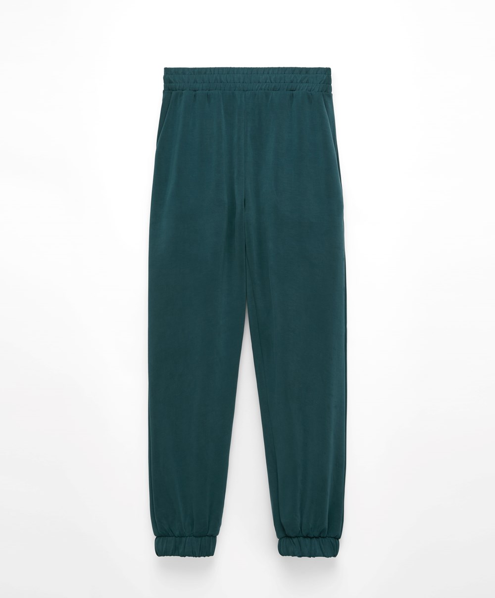 Oysho Soft Touch Modal Joggers Mørke Turkis | BNIP72690