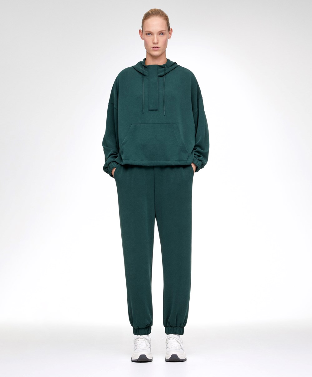 Oysho Soft Touch Modal Joggers Mørke Turkis | QAOH27483