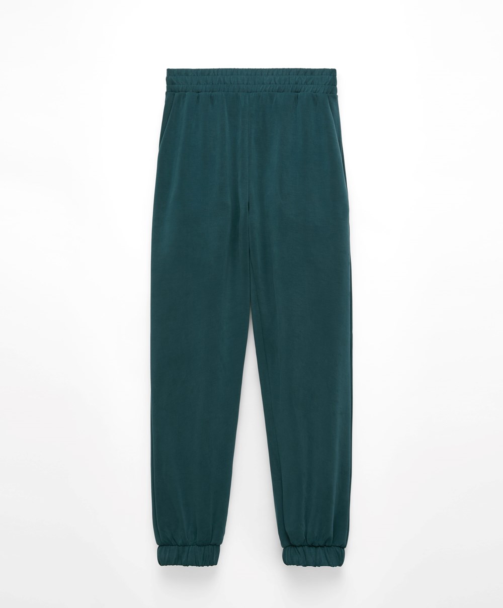 Oysho Soft Touch Modal Joggers Mørke Turkis | QAOH27483