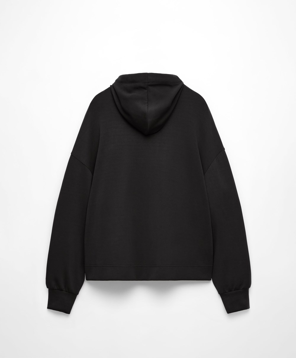 Oysho Soft Touch Modal Sweatshirt Svarte | KMBS62973