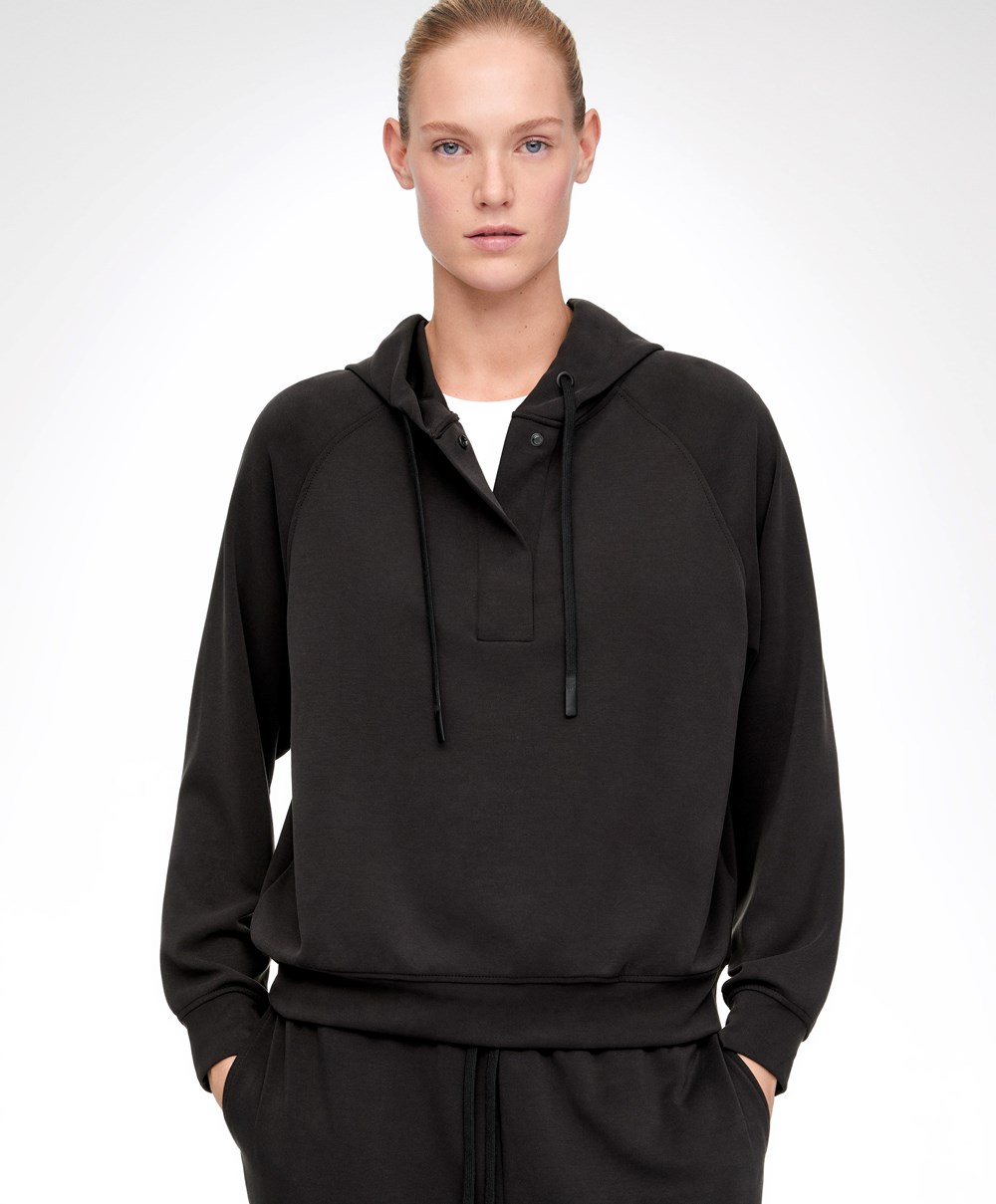 Oysho Soft Touch Modal Sweatshirt Svarte | ZRYL59602